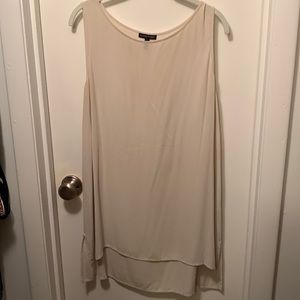 Eileen Fisher Cream Tunic Length Silk Tank - L